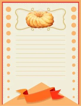 Line paper design with cookie Stock Illustration