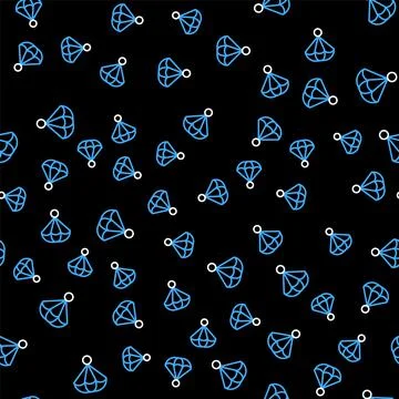 Line Parachute icon isolated seamless pattern on black background. Extreme sport Stock Illustration