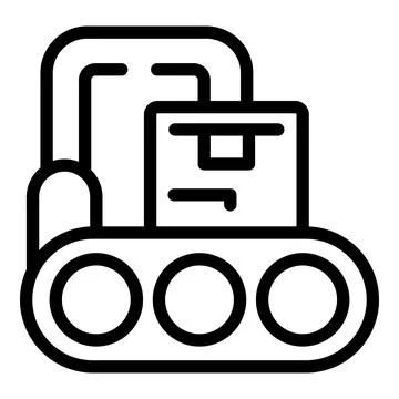 Line parcel loading icon outline vector. Pallet load Stock Illustration
