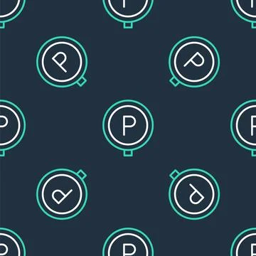 Line Parking icon isolated seamless pattern on black background. Street road Illustrazione stock