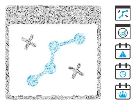 Line Path Points Calendar Page Icon Vector Mosaic 스톡 일러스트