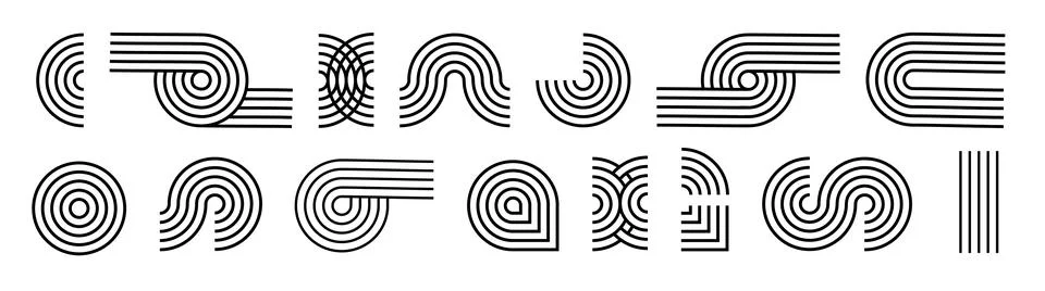 Line pattern Abstract shapes geometric elements. Architect design mid century イラスト素材