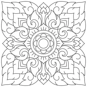 Line pattern design. Black and white vector illustrations. Coloring page Stock Illustration