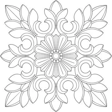 Line pattern design. Black and white vector illustrations. Coloring page Stock Illustration