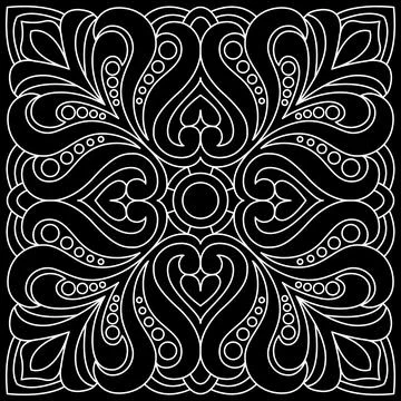 Line pattern design. Black and white vector illustrations. Coloring page Stock Illustration
