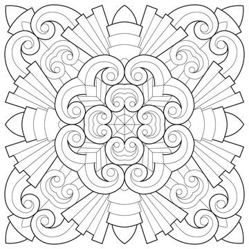 Line pattern design. Black and white vector illustrations. Coloring page Stock Illustration