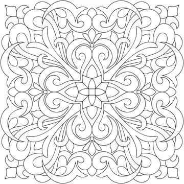 Line pattern design. Black and white vector illustrations. Coloring page Stock Illustration