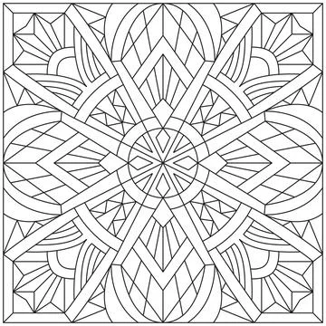 Line pattern design. Black and white vector illustrations. Coloring page Stock Illustration