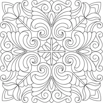 Line pattern design. Black and white vector illustrations. Coloring page Stock Illustration