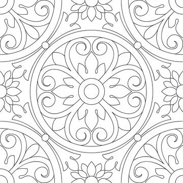 Line pattern design. Black and white vector illustrations. Coloring page Stock Illustration