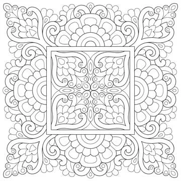 Line pattern design. Black and white vector illustrations. Coloring page Stock Illustration