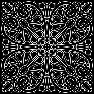 Line pattern design. Black and white vector illustrations. Coloring page Stock Illustration