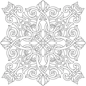 Line pattern design. Black and white vector illustrations. Coloring page Stock Illustration