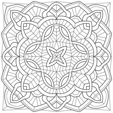 Line pattern design. Black and white vector illustrations. Coloring page Stock Illustration