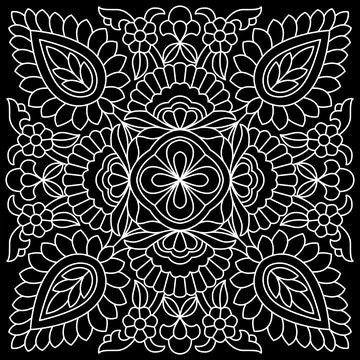 Line pattern design. Black and white vector illustrations. Coloring page Stock Illustration