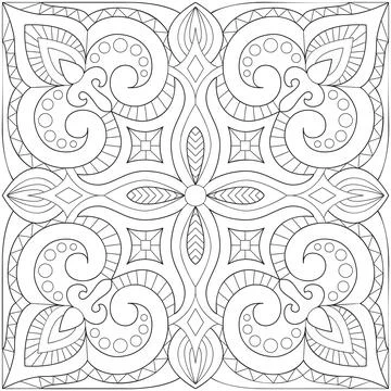 Line pattern design. Black and white vector illustrations. Coloring page Stock Illustration