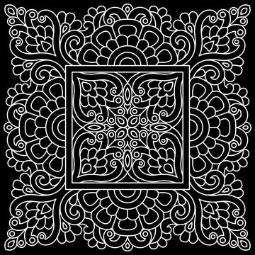 Line pattern design. Black and white vector illustrations. Coloring page Stock Illustration