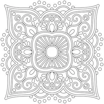 Line pattern design. Black and white vector illustrations. Coloring page Stock Illustration