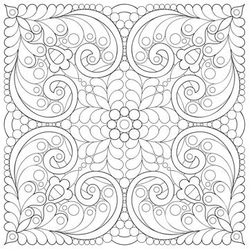 Line pattern design. Black and white vector illustrations. Coloring page Stock Illustration