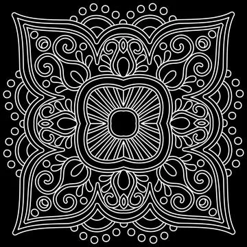 Line pattern design. Black and white vector illustrations. Coloring page Stock Illustration