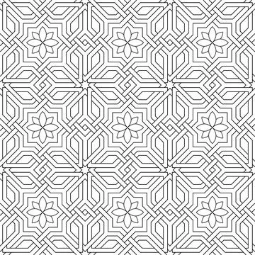 Line pattern design. Black and white vector illustrations. Coloring page Stock Illustration