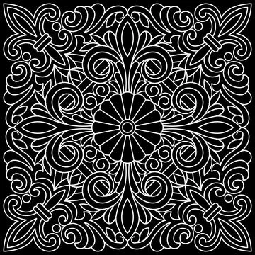 Line pattern design. Black and white vector illustrations. Coloring page Stock Illustration