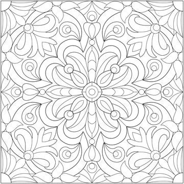 Line pattern design. Black and white vector illustrations. Coloring page Stock Illustration