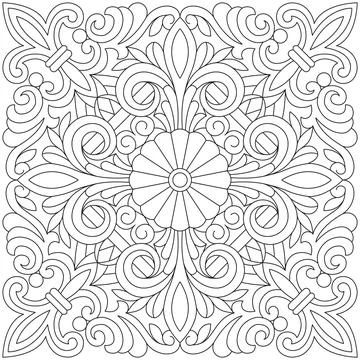 Line pattern design. Black and white vector illustrations. Coloring page Stock Illustration