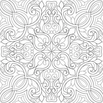 Line pattern design. Black and white vector illustrations. Coloring page イラスト素材