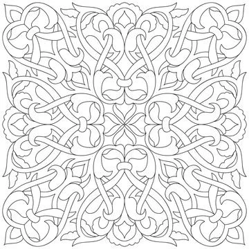 Line pattern design. Black and white vector illustrations. Coloring page Stock Illustration
