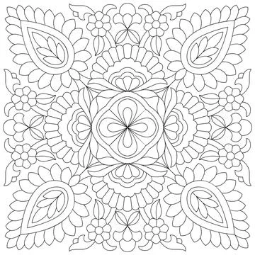 Line pattern design. Black and white vector illustrations. Coloring page Stock Illustration