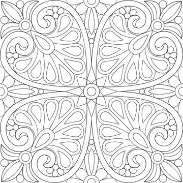 Line pattern design. Black and white vector illustrations. Coloring page Stock Illustration