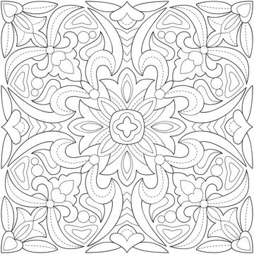 Line pattern design. Black and white vector illustrations. Coloring page Stock Illustration