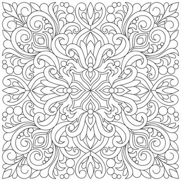 Line pattern design. Black and white vector illustrations. Coloring page Stock Illustration