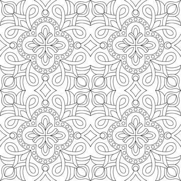 Line pattern design. Black and white vector illustrations. Coloring page Stock Illustration
