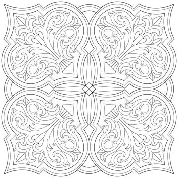 Line pattern design. Black and white vector illustrations. Coloring page Stock Illustration