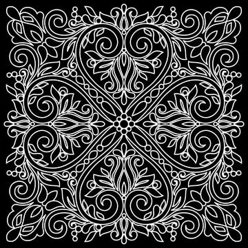 Line pattern design. Black and white vector illustrations. Coloring page Stock Illustration