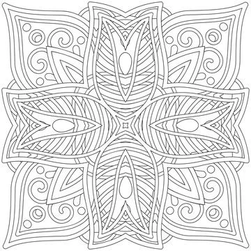 Line pattern design. Black and white vector illustrations. Coloring page Stock Illustration
