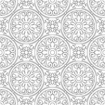 Line pattern design. Black and white vector illustrations. Coloring page Stock Illustration