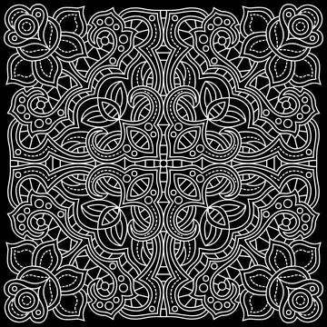 Line pattern design. Black and white vector illustrations. Coloring page Stock Illustration