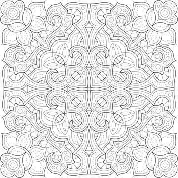 Line pattern design. Black and white vector illustrations. Coloring page Stock Illustration