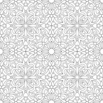 Line pattern design. Black and white vector illustrations. Coloring page Stock Illustration