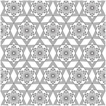 Line pattern design. Black and white vector illustrations. Coloring page Stock Illustration