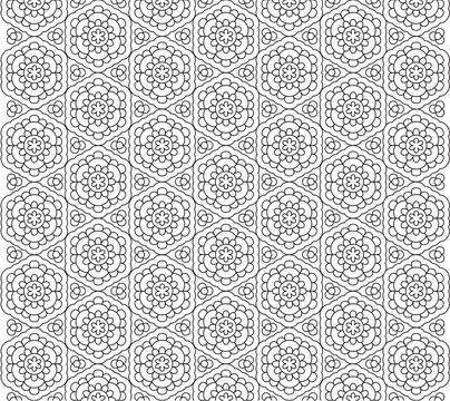 Line pattern design. Black and white vector illustrations. Coloring page Stock Illustration