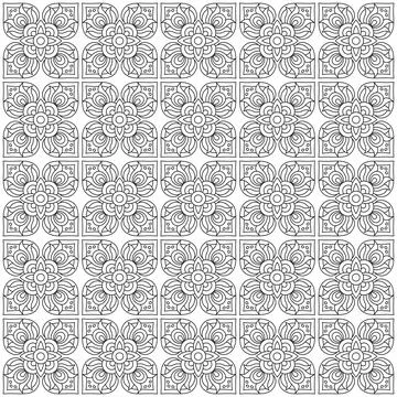 Line pattern design. Black and white vector illustrations. Coloring page Stock Illustration