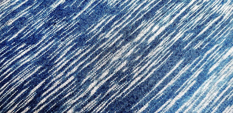 Line pattern of white and blue cotton surface for background or wallpaper Stock Photos