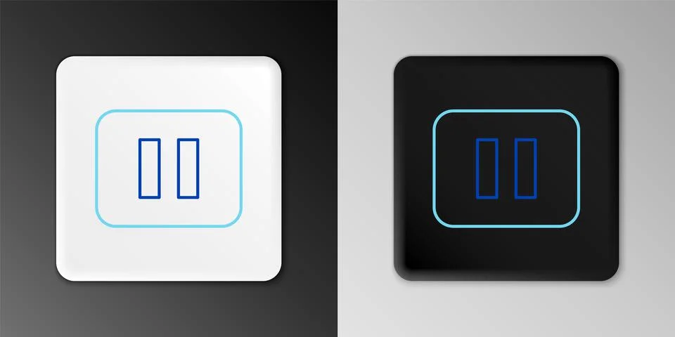 Line Pause button icon isolated on grey background. Colorful outline concept Stock Illustration