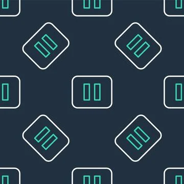 Line Pause button icon isolated seamless pattern on black background.  Vector Stockillustratie