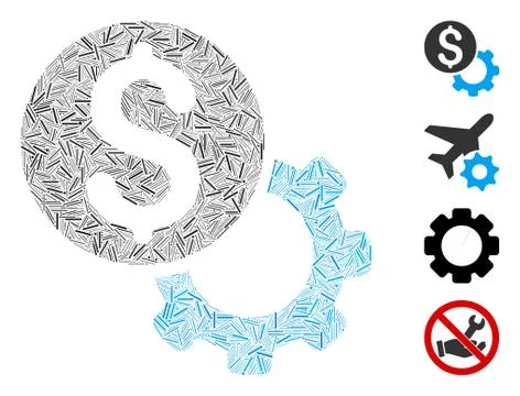 Line Payment Tools Icon Vector Collage 스톡 일러스트