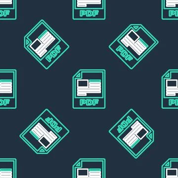 Line PDF file document. Download pdf button icon isolated seamless pattern on Stock Illustration